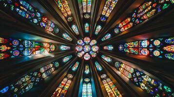 Layout of church windows in a symmetrical design photo