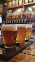 National Beer Day frothy pints and hops photo