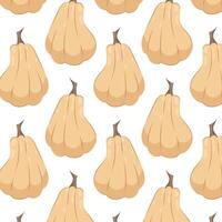 Pattern with yellow pumpkin. Autumn pumpkin in flat style on a white background. Pattern for textile, wrapping paper, background. Autumn background. vector