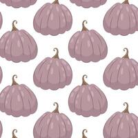 Pattern with purple pumpkin. Autumn pumpkin in flat style on a white background. Pattern for textile, wrapping paper, background. Autumn background. vector