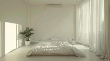 Minimalist bedroom with emphasis on comfort photo