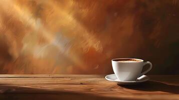 Warm and inviting background with a cup of coffee photo