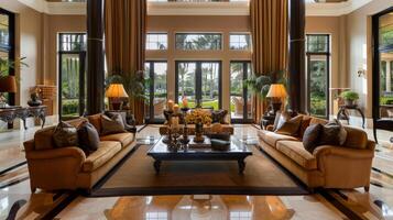 Elegant interior arrangement demonstrating the use of symmetry and balance in design photo