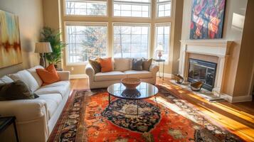 Interior decor arrangement highlighting the importance of creating a focal point in a room photo