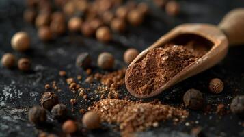 Basic and elegant spin of a slice of allspice photo