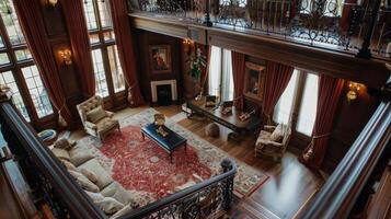 Elevated view showcasing the intricate details of interior decor photo