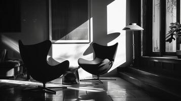 Silhouette of carefully curated furnishings creating a sense of balance and harmony photo