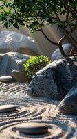 Zen garden atmosphere for meditation photo