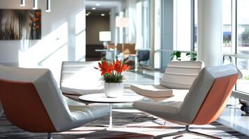 Clean and modern furnishings providing ample copy space photo
