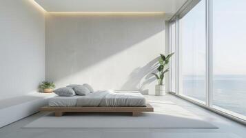 Minimalistic interior design creating a peaceful retreat from the hustle and bustle photo
