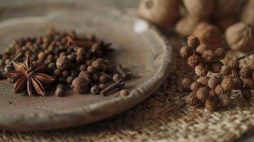 Basic and elegant spin of a slice of allspice photo