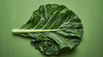 Basic and elegant spin of a slice of collard greens photo