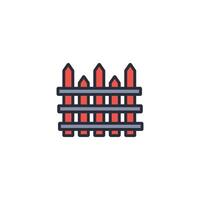 Fence icon. .Editable stroke.linear style sign for use web design,logo.Symbol illustration. vector