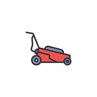 lawn mower icon. .Editable stroke.linear style sign for use web design,logo.Symbol illustration. vector