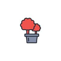 shrub icon. .Editable stroke.linear style sign for use web design,logo.Symbol illustration. vector