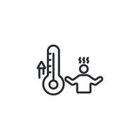 hot icon. .Editable stroke.linear style sign for use web design,logo.Symbol illustration. vector