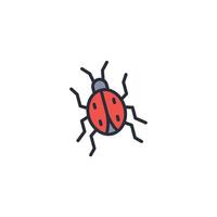 ladybug icon. .Editable stroke.linear style sign for use web design,logo.Symbol illustration. vector
