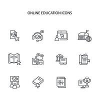Online education icon set..Editable stroke.linear style sign for use web design,logo.Symbol illustration. vector