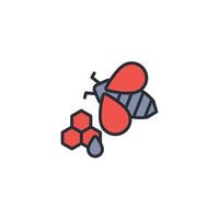 bee icon. .Editable stroke.linear style sign for use web design,logo.Symbol illustration. vector