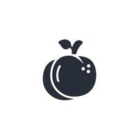 Peach icon. .Editable stroke.linear style sign for use web design,logo.Symbol illustration. vector