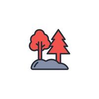 trees icon. .Editable stroke.linear style sign for use web design,logo.Symbol illustration. vector