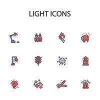 Light icon set..Editable stroke.linear style sign for use web design,logo.Symbol illustration. vector