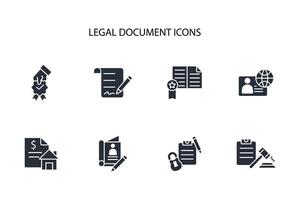 Legal document icon set..Editable stroke.linear style sign for use web design,logo.Symbol illustration. vector