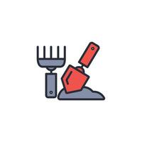 fork and trowel icon. .Editable stroke.linear style sign for use web design,logo.Symbol illustration. vector