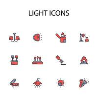 Light icon set..Editable stroke.linear style sign for use web design,logo.Symbol illustration. vector