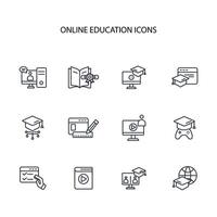 Online education icon set..Editable stroke.linear style sign for use web design,logo.Symbol illustration. vector