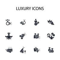 luxury icon set..Editable stroke.linear style sign for use web design,logo.Symbol illustration. vector