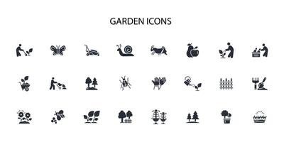 garden icon set..Editable stroke.linear style sign for use web design,logo.Symbol illustration. vector