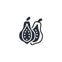 papaya icon. .Editable stroke.linear style sign for use web design,logo.Symbol illustration. vector