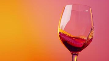 Glass of wine swirling with plenty of space for copy photo