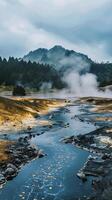Spectacular geothermal features bubbling with activity photo
