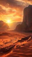 Magnificent desert landscapes under the blazing sun photo