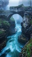 Mesmerizing natural bridges spanning rocky gorges photo