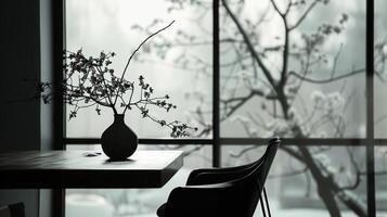 Dramatic silhouette highlighting the simplicity and elegance of interior design photo