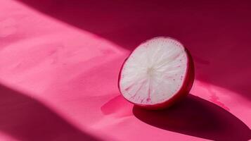 Minimalistic spin of a single slice of radish photo
