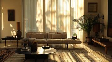 Silhouette of carefully curated furnishings creating a sense of balance and harmony photo