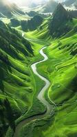 Crystal-clear rivers winding through the landscape photo