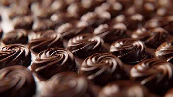 Delicate layout of spinning chocolates forming a delicate pattern photo