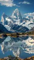 Towering peaks capped with glaciers photo