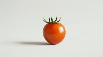 Minimalistic shot of a spinning cherry tomato photo
