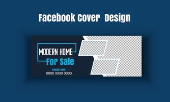Real estate home rent Facebook cover design vector