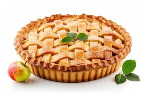Apple pie isolated on a white background photo