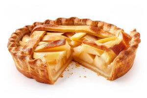 Apple pie isolated on a white background photo