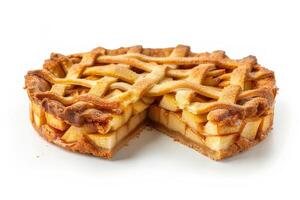 Apple pie isolated on a white background photo