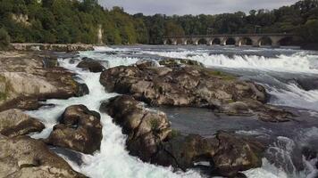 River watefall nature scenery of pure clean water cascade pouring down video