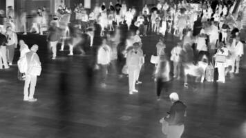 Pedestrians Commuting on Crowded Street in Rush Hour Traffic video